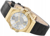 Maserati Potenza Diamonds Silver Dial Black Leather Strap Watch For Women - R8851108505 Authentic Buy Shop Now