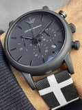 Emporio Armani Classic Black Dial Black Leather Strap Watch For Men - AR1860 Authentic Buy Shop Now