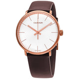 Calvin Klein High Noon Silver Dial Brown Leather Strap Watch for Men - K8M216G6 Authentic Buy Shop Now