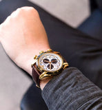 Versace V-Ray Chronograph Quartz White Dial Brown Leather Strap Watch For Men - VE2I00221 Authentic Buy Shop Now
