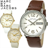 Marc Jacobs Fergus White Dial Brown Leather Strap Watch for Women - MBM8649 Authentic Buy Shop Now