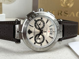 Versace Aion Chronograph White Dial Brown Leather Strap Watch for Men - VBR010017 Authentic Buy Shop Now