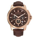 Maserati Successo Brown Dial Brown Leather Strap Watch For Men - R8871621004 Authentic Buy Shop Now