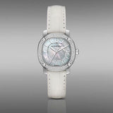 Burberry The Britain Diamonds Mother of Pearl Dial White Leather Strap Watch for Women - BBY1800 Authentic Buy Shop Now