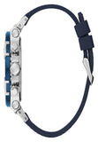 Guess Caliber Chronograph White Dial Blue Rubber Strap Watch for Men - W0864G6 Authentic Buy Shop Now
