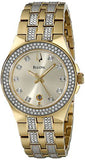 Bulova Crystal Collection Champagne Dial Two Tone Steel Strap Watch for Women - 98B174 Authentic Buy Shop Now