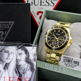 Guess Chaser Chronograph Black Dial Gold Steel Strap Watch for Men - W0170G2 Authentic Buy Shop Now