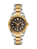 Versace Hellenyium GMT Black Dial Two Tone Steel Strap Watch for Men - V11040015 Authentic Buy Shop Now