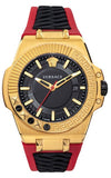 Versace Chain Reaction Quartz Black Dial Red & Black Rubber Strap Watch for Men - VEDY00319 Authentic Buy Shop Now