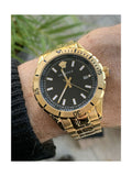 Versace Hellenyium Quartz Black Dial Gold Steel Strap Watch For Men - VE3A00820 Authentic Buy Shop Now