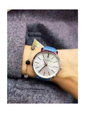 Michael Kors Jaryn Quartz Silver Dial Blue Leather Strap Watch For Women - MK2495 Authentic Buy Shop Now