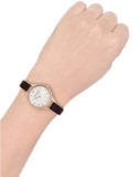 Emporio Armani Aurora Mother of Pearl White Dial Brown Leather Strap Watch For Women - AR11057 Authentic Buy Shop Now