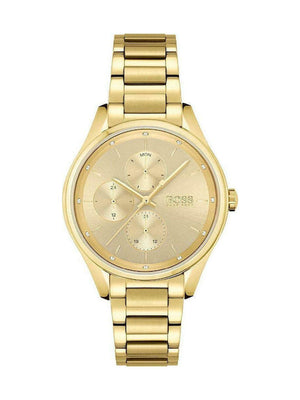 Hugo Boss Grand Course Gold Dial Gold Steel Strap Watch for Women - 1502584 Authentic Buy Shop Now