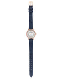 Emporio Armani Gianni T-Bar Analog Mother of Pearl Dial Blue Leather Strap Watch For Women - AR11468 Authentic Buy Shop Now