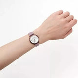 Emporio Armani Gianni Mother of Pearl Dial Purple Leather Strap Watch For Women - AR11003 Authentic Buy Shop Now