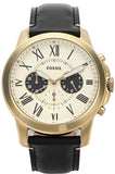Fossil Grant Chronograph White Dial Black Leather Strap Watch for Men - FS5272 Authentic Buy Shop Now