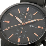 Fossil Townsman Chronograph Black Dial Black Steel Strap Watch for Men - FS5379 Authentic Buy Shop Now