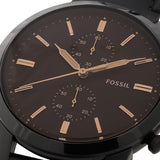 Fossil Goodwin Chronograph Black Dial Black Leather Strap Watch for Men - FS5585 Authentic Buy Shop Now