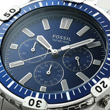 Fossil Garrett Chronograph Blue Dial Silver Steel Strap Watch for Men - FS5623 Authentic Buy Shop Now