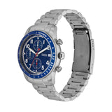 Fossil Sport Tourer Chronograph Blue Dial Silver Steel Strap Watch for Men - FS6047 Authentic Buy Shop Now