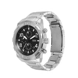 Fossil Bronson Chronograph Black Dial Silver Steel Strap Watch for Men - FS5710 Authentic Buy Shop Now