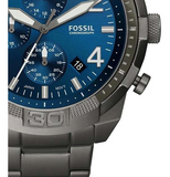Fossil Bronson Chronograph Blue Dial Grey Steel Strap Watch for Men - FS5711 Authentic Buy Shop Now