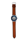 Fossil Townsman Automatic Skeleton Blue Dial Brown Leather Strap Watch for Men - ME3154 Authentic Buy Shop Now