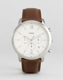 Fossil Neutra Chronograph White Dial Brown Leather Strap Watch for Men - FS5380 Authentic Buy Shop Now