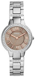 Fossil Virginia Taupe Dial Silver Steel Strap Watch for Women - ES4147 Authentic Buy Shop Now