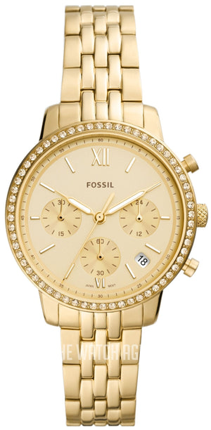 Fossil Neutra Chronograph Gold Dial Gold Steel Strap Watch for Women - ES5219 Authentic Buy Shop Now