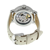 Fossil Boyfriend Automatic Skeleton Silver Dial White Leather Strap Watch for Women - ME3069 Authentic Buy Shop Now