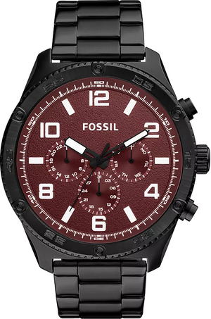 Fossil Brox Multifunction Maroon Dial Black Steel Strap Watch for Women - BQ2803 Authentic Buy Shop Now