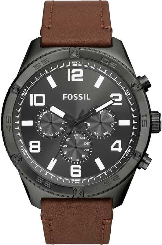 Fossil Brox Multifunction Grey Dial Brown Leather Strap Watch for Men - BQ2800 Authentic Buy Shop Now