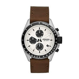 Fossil Retro Traveler Chronograph White Dial Brown Leather Strap Watch for Men - CH2886 Authentic Buy Shop Now