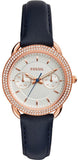 Fossil Tailor White Dial Blue Leather Strap Watch for Women - ES4394 Authentic Buy Shop Now