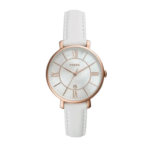 Fossil Jacqueline Quartz Mother of Pearl White Dial White Leather Strap Watch for Women - ES4579 Authentic Buy Shop Now