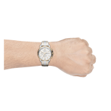 Fossil Dean Chronograph White Dial Silver Steel Strap Watch for Men - FS4795 Authentic Buy Shop Now