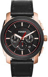 Fossil Machine Chronograph Black Dial Black Leather Strap Watch for Men - FS5120 Authentic Buy Shop Now
