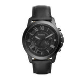 Fossil Grant Chronograph Black Dial Black Leather Strap Watch for Men - FS5132 Authentic Buy Shop Now