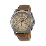 Fossil Grant Chronograph Brown Dial Brown Leather Strap Watch for Men - FS5214 Authentic Buy Shop Now