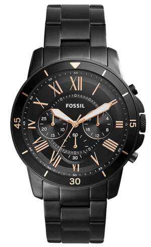 Fossil Grant Sport Chronograph Black Dial Black Steel Strap Watch for Men - FS5374 Authentic Buy Shop Now