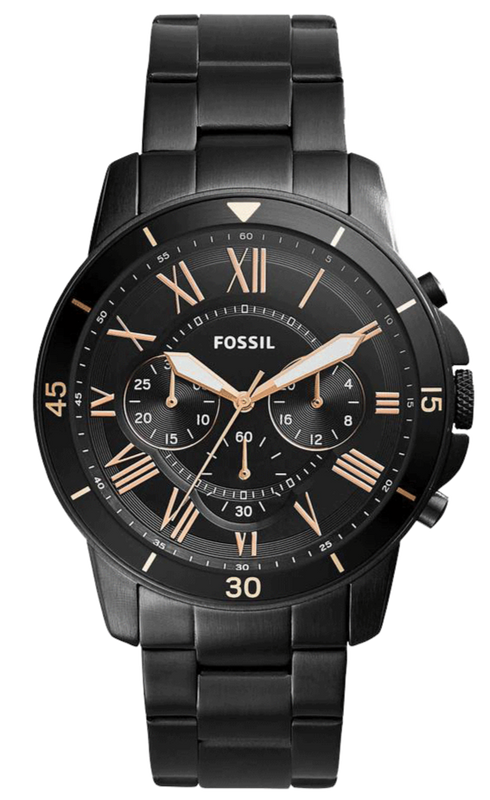 Fossil Grant Sport Chronograph Black Dial Black Steel Strap Watch for Men - FS5374 Authentic Buy Shop Now