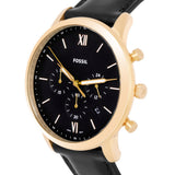 Fossil Neutra Chronograph Black Dial Black Leather Strap Watch for Men - FS5381 Authentic Buy Shop Now