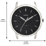 Fossil The Minimalist Three Hand Black Dial Black Leather Strap Watch for Men - FS5398 Authentic Buy Shop Now