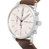 Fossil The Commuter White Dial Brown Leather Strap Watch for Men - FS5402 Authentic Buy Shop Now