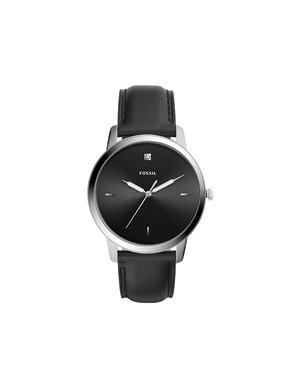 Fossil The Minimalist Carbon Series Black Dial Black Leather Strap Watch for Men - FS5497 Authentic Buy Shop Now