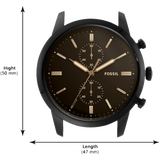 Fossil Goodwin Chronograph Black Dial Black Leather Strap Watch for Men - FS5585 Authentic Buy Shop Now