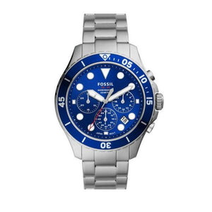 Fossil FB-03 Chronograph Blue Dial Silver Steel Strap Watch for Men - FS5724 Authentic Buy Shop Now