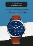 Fossil Neutra Chronograph Blue Dial Brown Leather Strap Watch for Men - FS5791 Authentic Buy Shop Now
