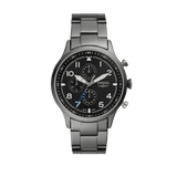 Fossil Retro Pilot Chronograph Black Dial Grey Steel Strap Watch for Men - FS5834 Authentic Buy Shop Now
